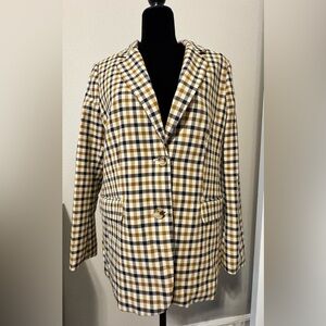 H&M Plaid Checkered Houndstooth Blazer 
Size 10